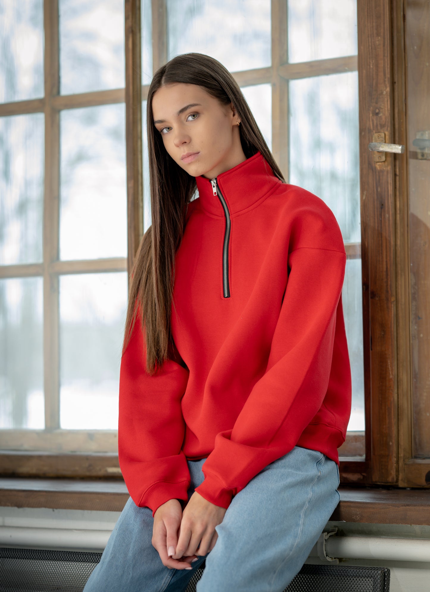 GF15 Unisex 1/4 Zip Sweatshirt cotton