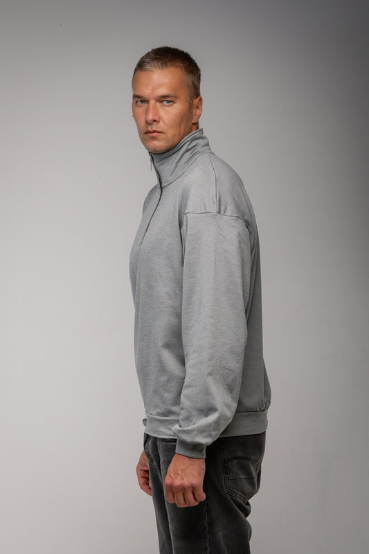 Merino Wool Quarter-Zip Pullover / M