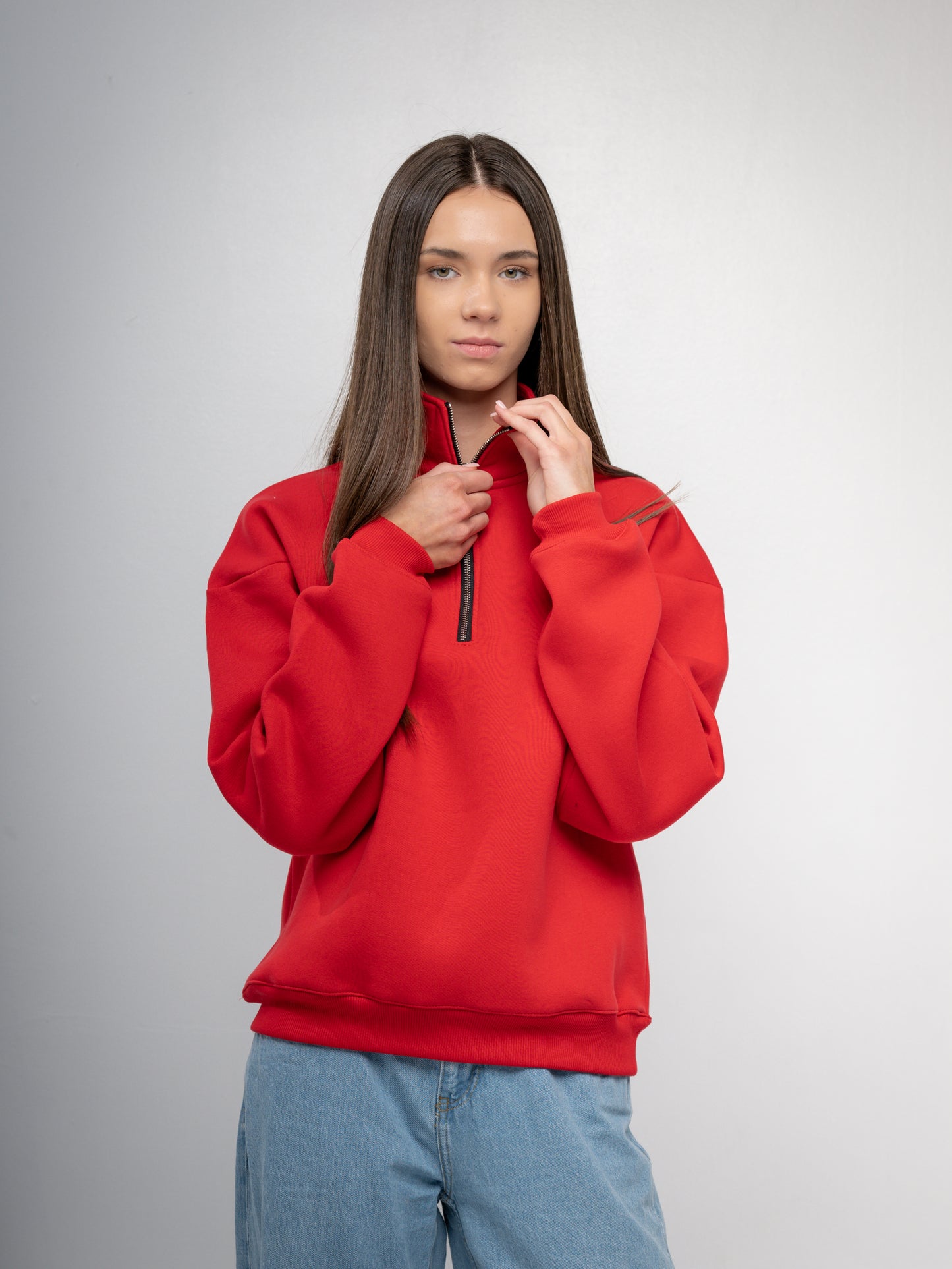 GF15 Unisex 1/4 Zip Sweatshirt cotton