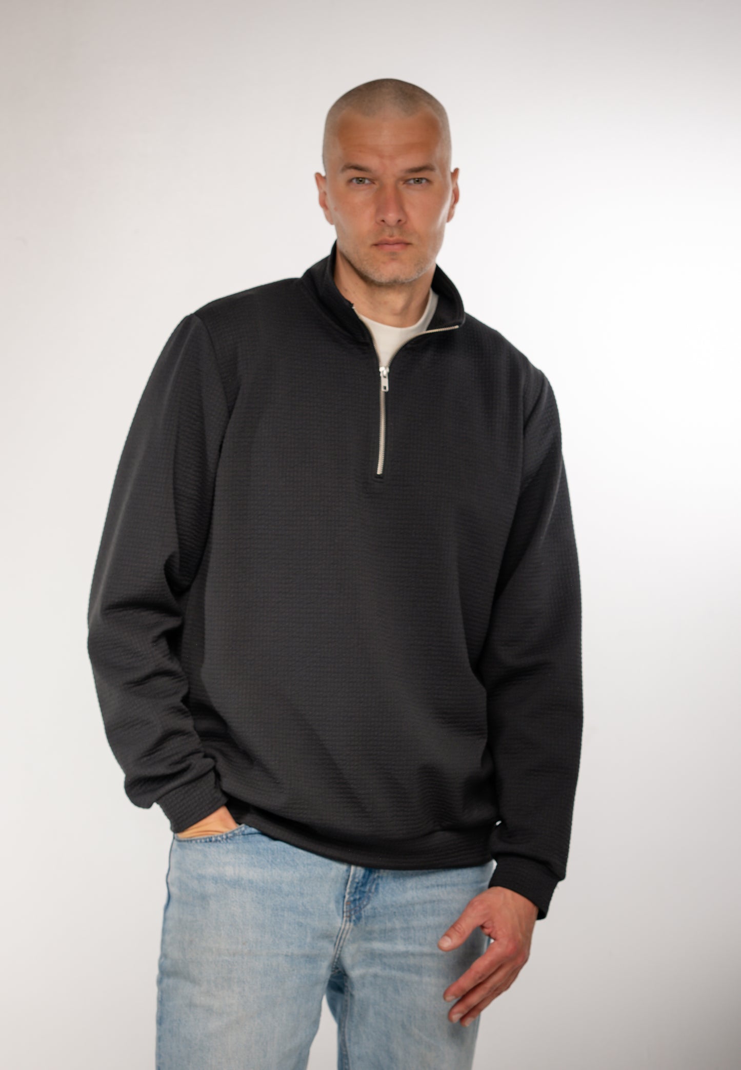 GF90 Klasiskais unisex džemperis ar 1/4 rāvējslēdzēju 