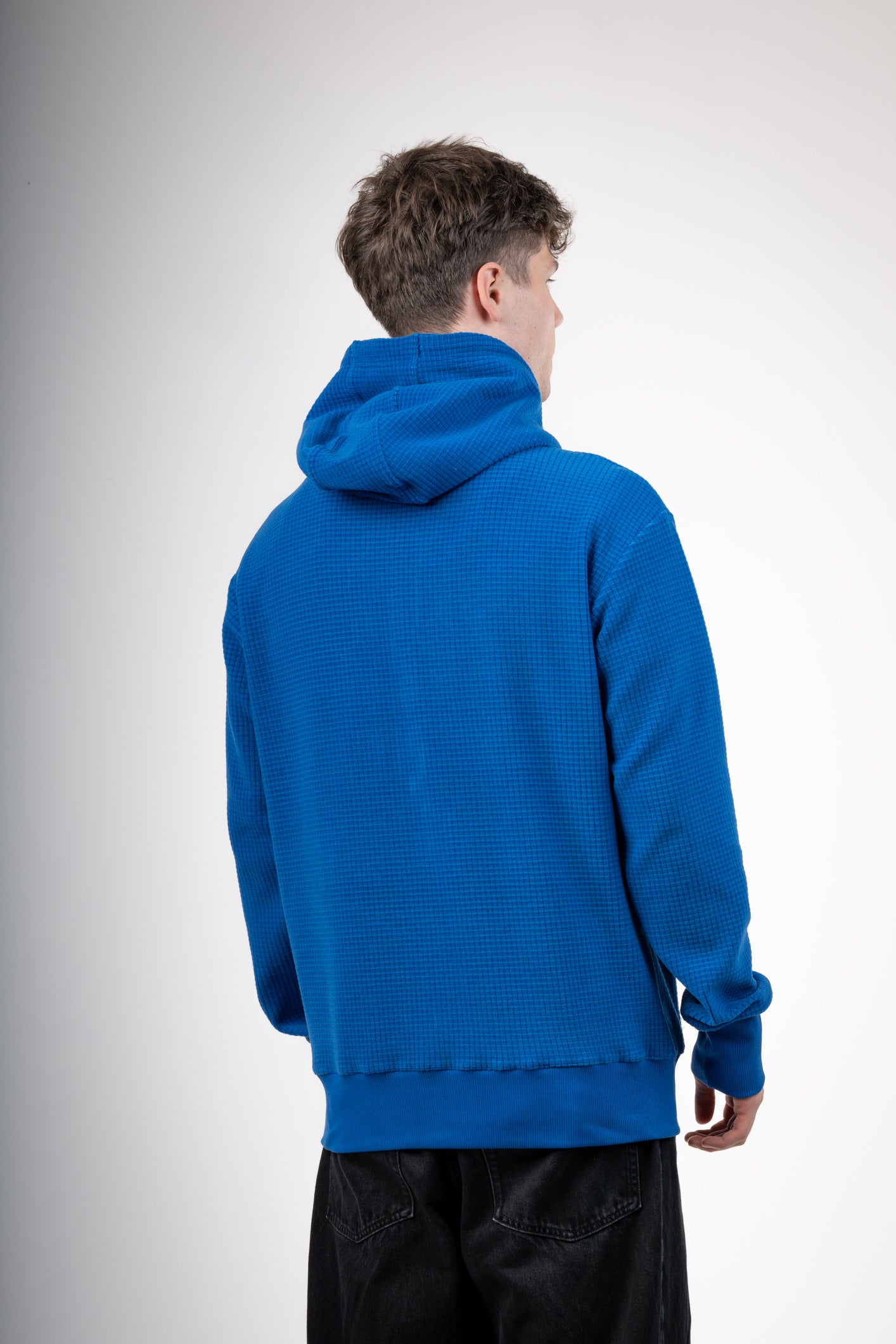 High-Neck Grid Fleece Jacket