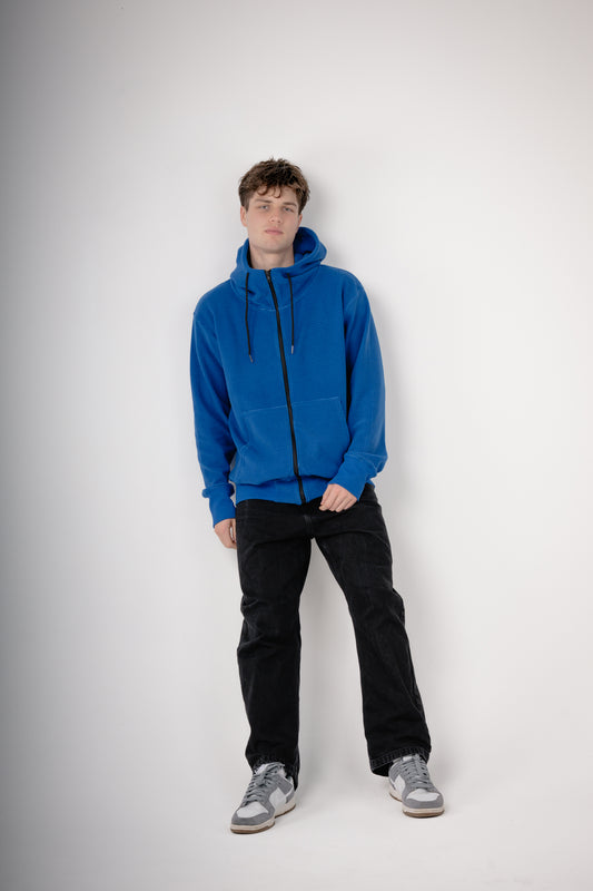 High-Neck Grid Fleece Jacket