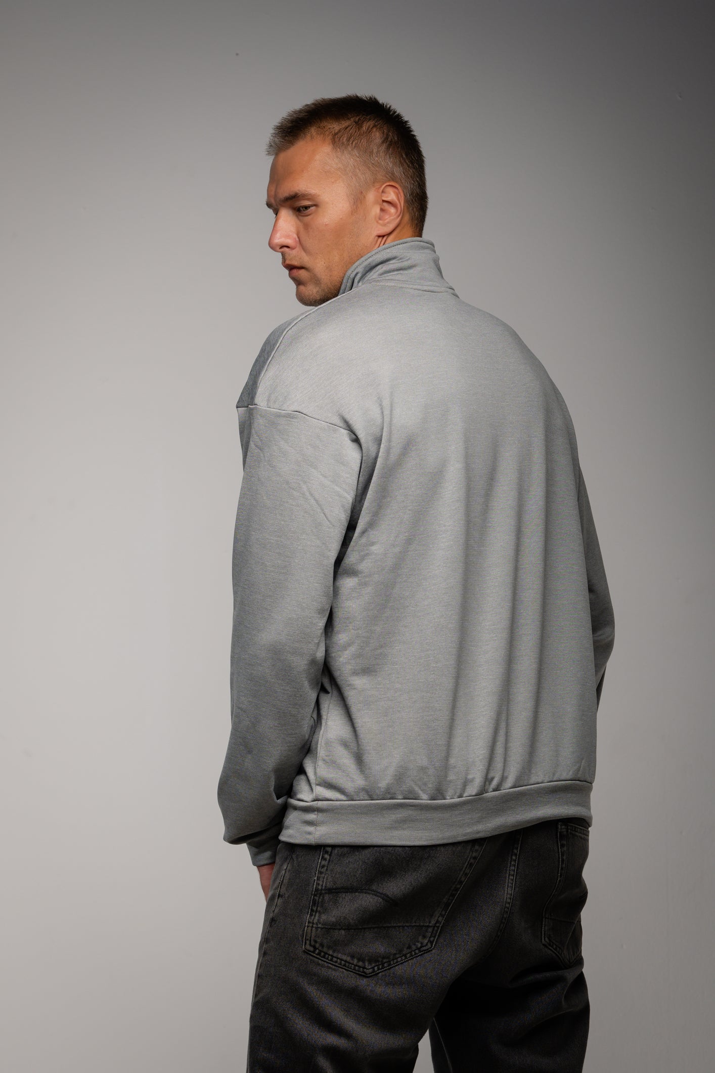 Merino Wool Quarter-Zip Pullover  / M